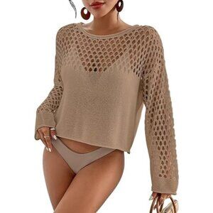 Women Button Down  Tunic Khaki Dress V Neck Swimsuit bikini Coverups